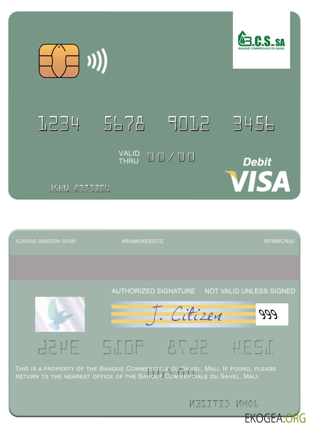 Carte de débit visa Mali Banque Commerciale du Sahel